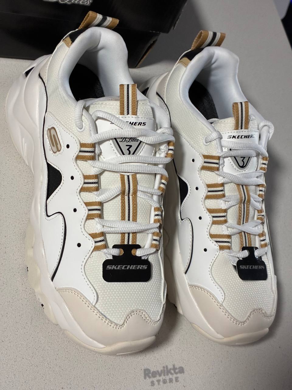 Skechers D'Lites Mujer Blanco y Dorado Eur 38