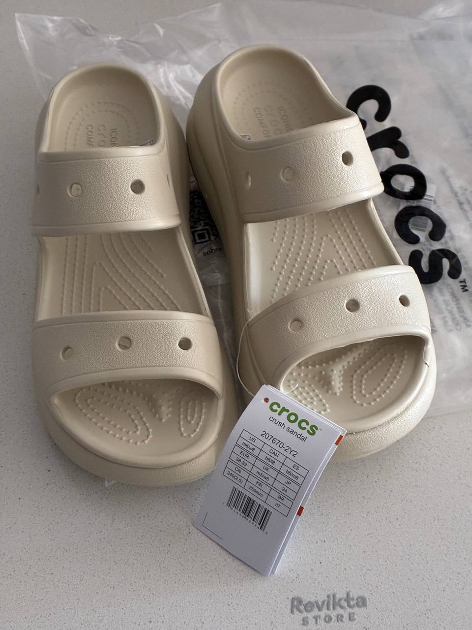 Crocs Crush Sandalias Mujer Talla 38-39 Beige