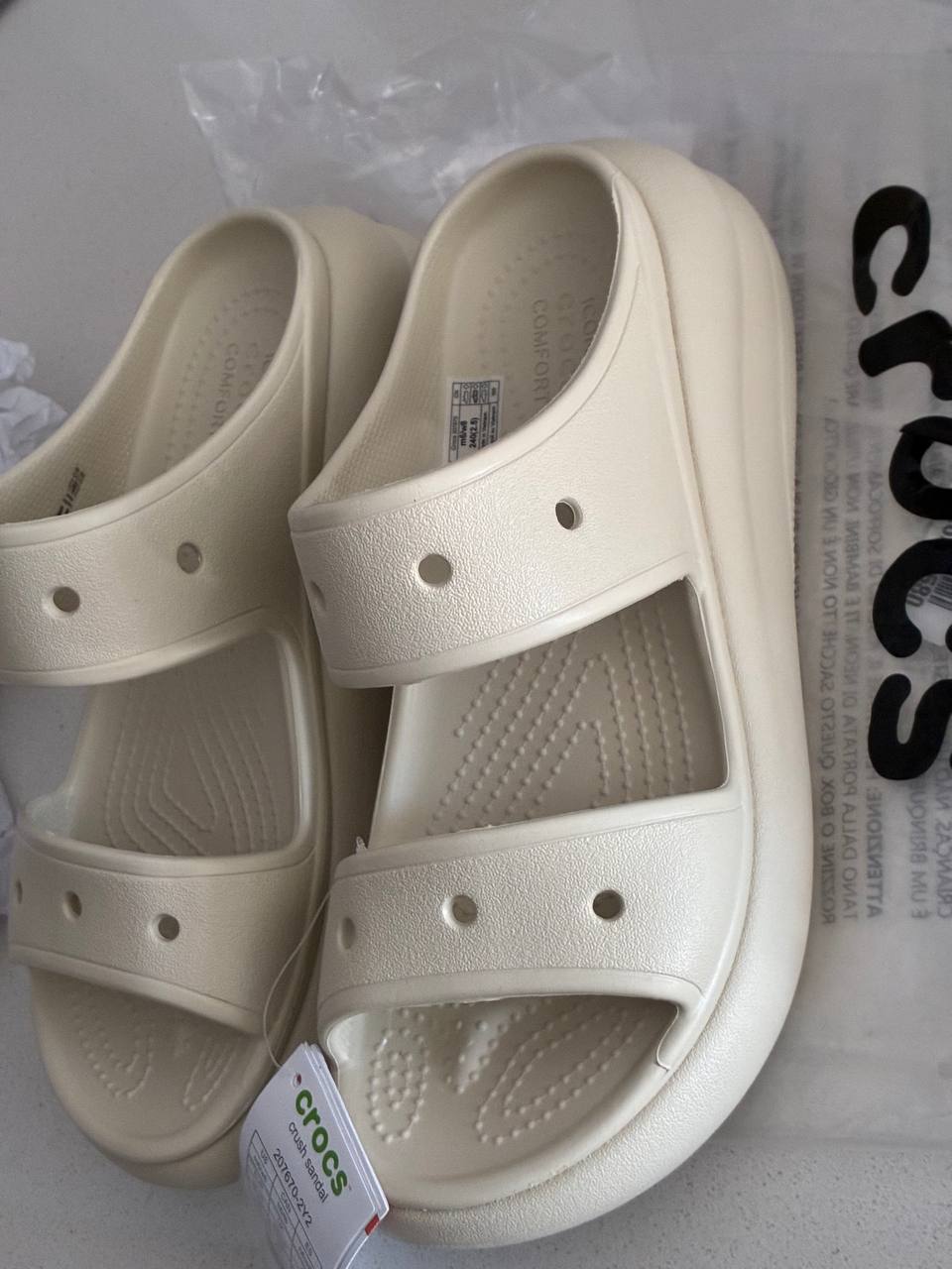 Crocs Crush Sandalias Mujer Talla 38-39 Beige